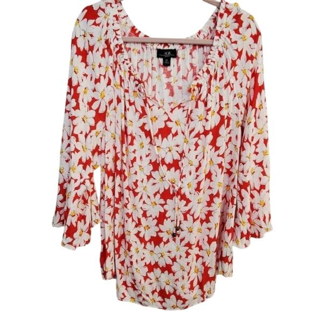 New daisy floral off shoulder peasant blouse plus